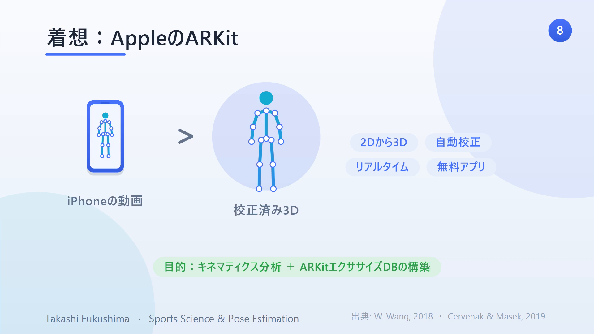 AppleのARKitはiPhoneの2D動画から3Dの動きを再構成し、自動校正・リアルタイムで無料アプリで実現。