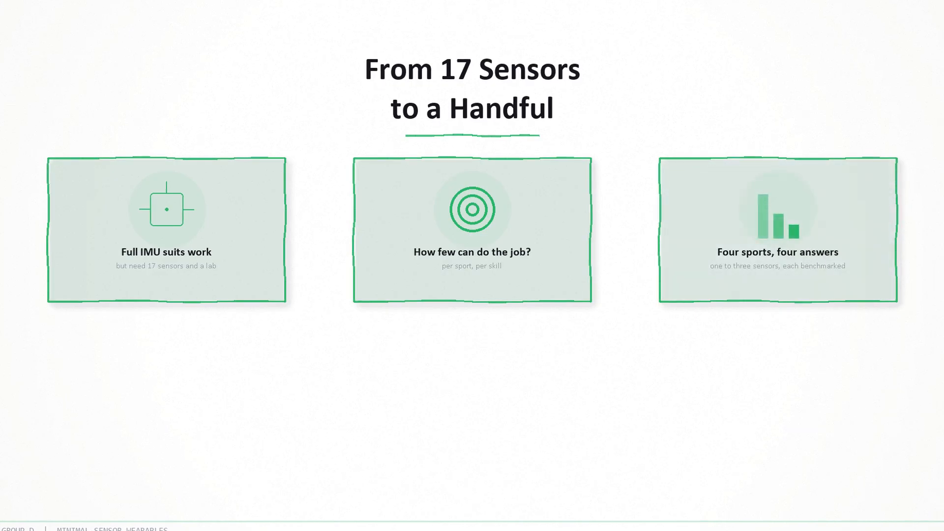 From 17 sensors to a handful: full IMU suits work but need 17 sensors and a lab; how few can do the job per sport and per skill; four sports, four answers.