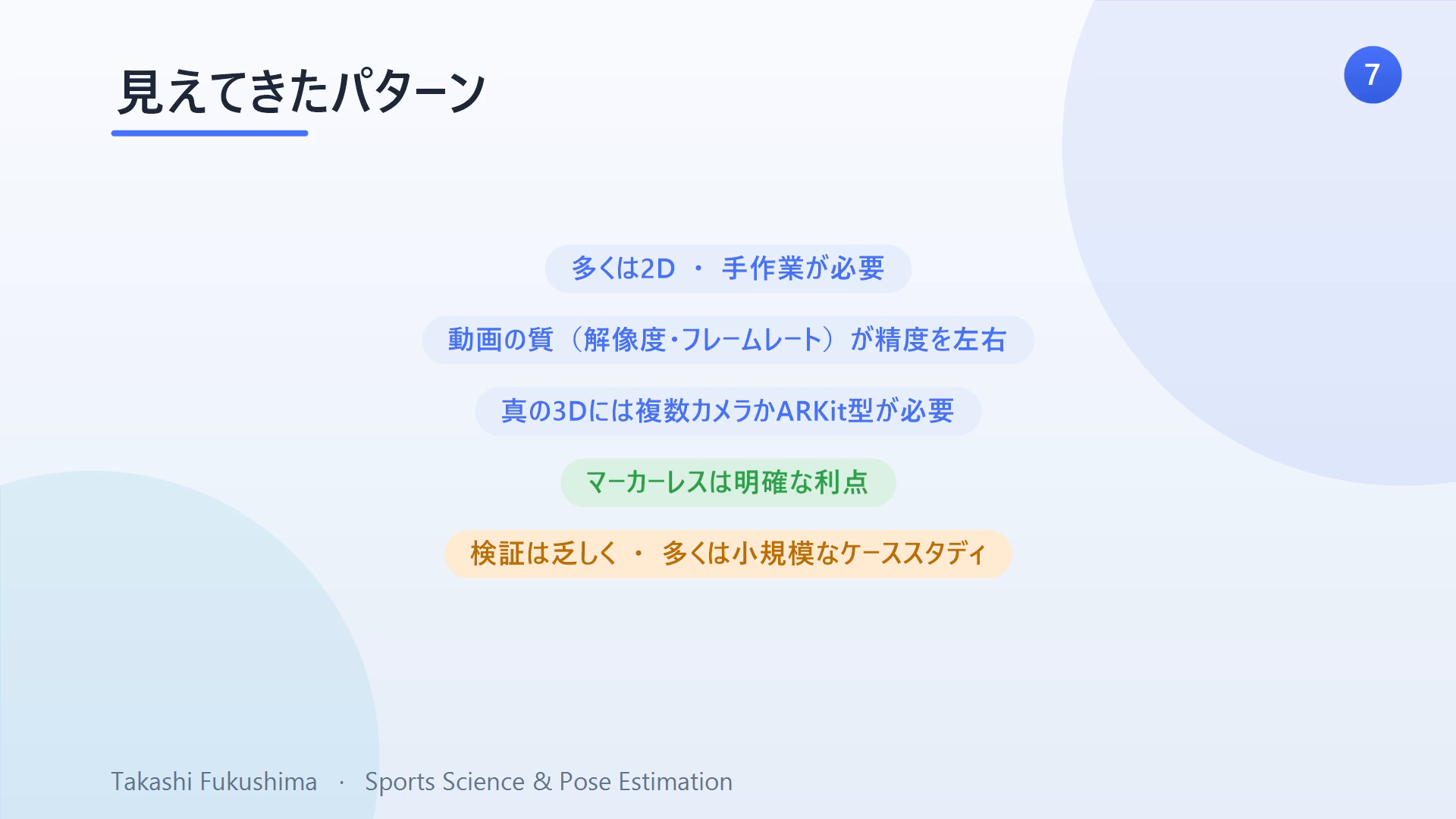 見えてきたパターン:多くのアプリは2Dで手作業が必要、動画の画質が精度を左右、真の3Dには複数カメラかARKit型が必要、そして検証はまだ乏しい。