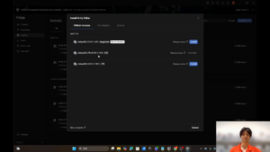 Unity Hub Install Unity Editor dialog showing Unity 6.5 (6000.5.4f1) marked Recommended and Unity 6.3 LTS (6000.3.19f1) installed — use 6.3 LTS for the Meta XR SDK.